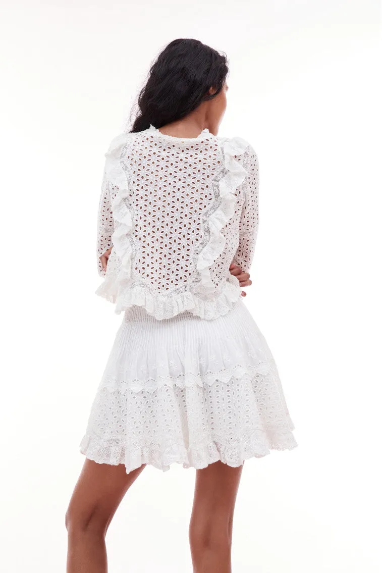 Moira Eyelet Mini Skirt sold by LoveShackFancy product image thumbnail 5