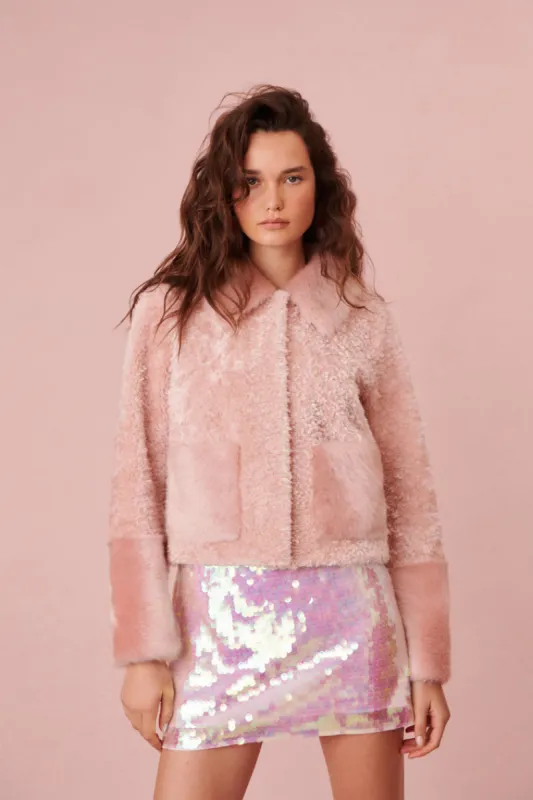 Landow Shearling Jacket sold by LoveShackFancy