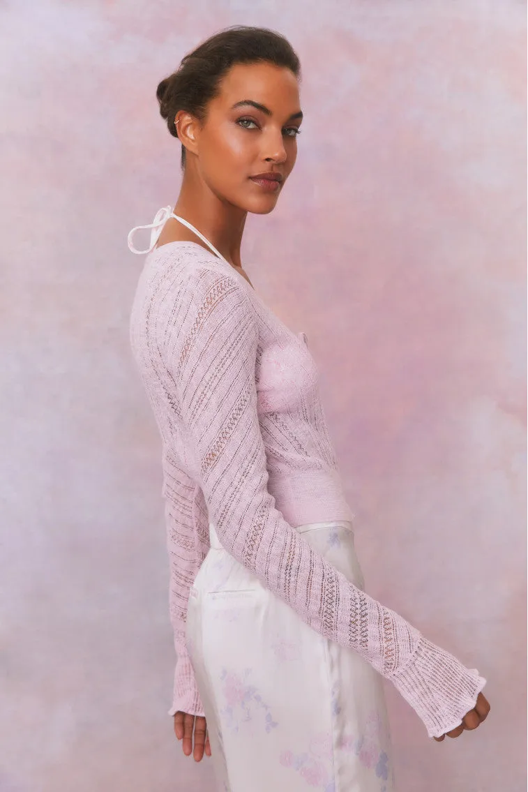 Luz Cotton Pointelle Rosette Cardigan sold by LoveShackFancy product image thumbnail 5