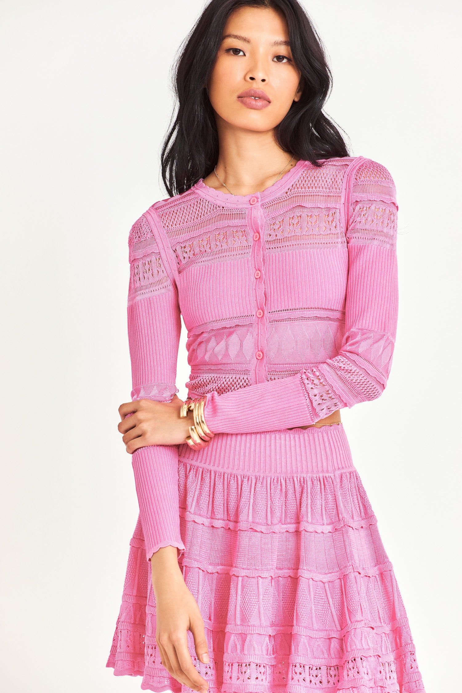 Laren Crop Cardigan - PINK MOSCATO sold by LoveShackFancy