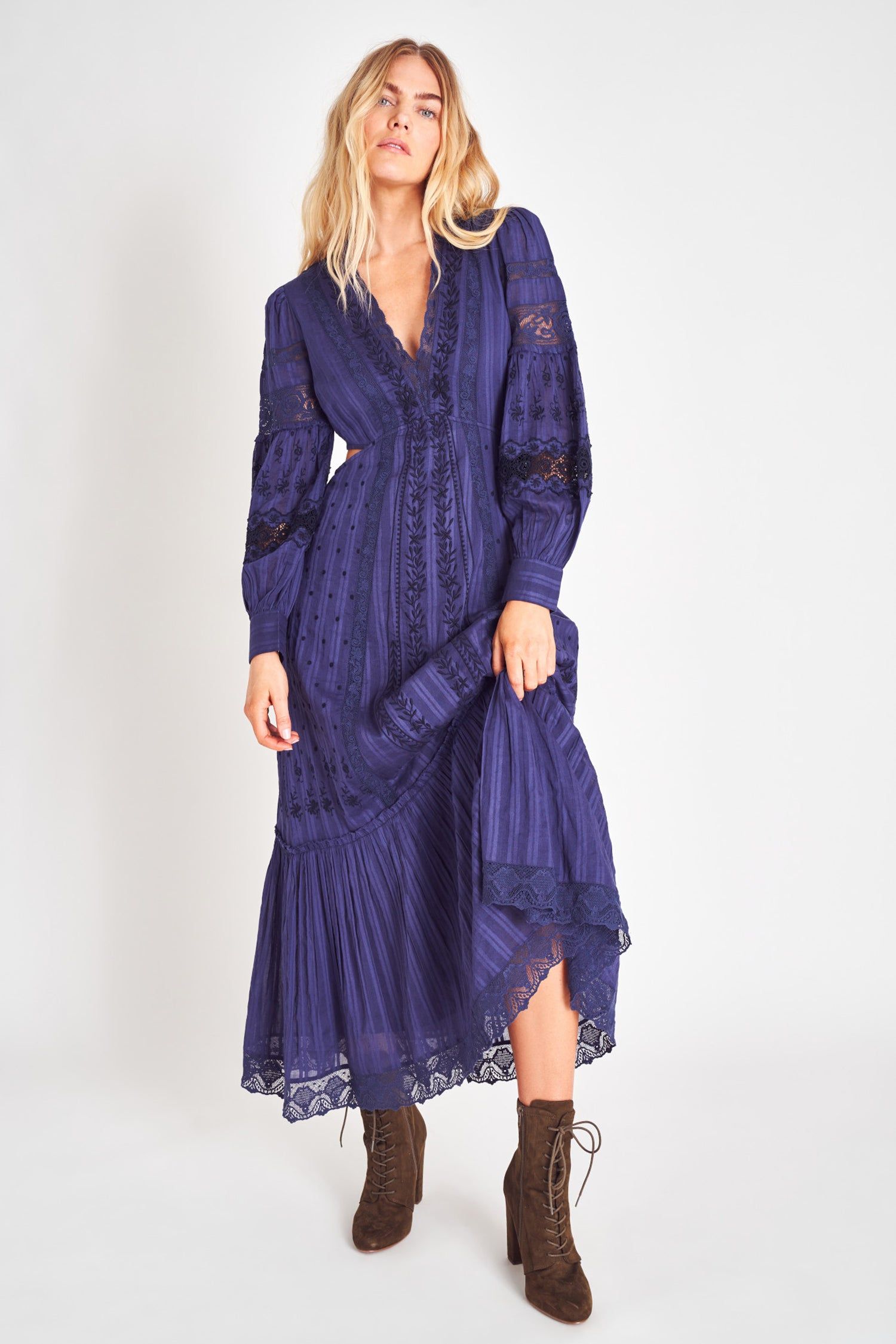 Aneesha Maxi Dress - MIDNIGHT sold by LoveShackFancy