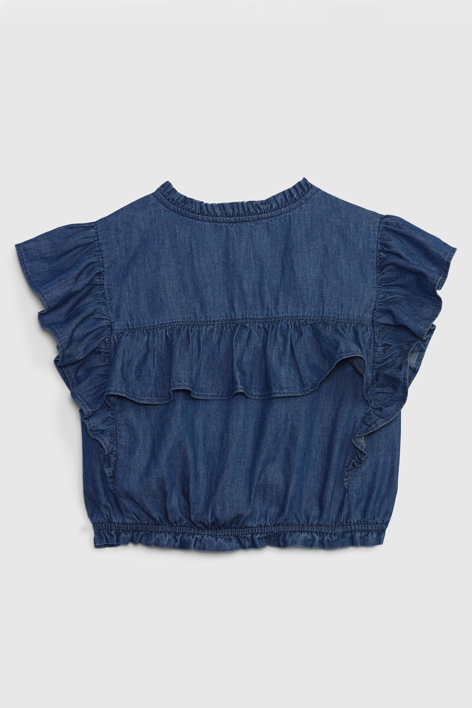 Gap x LoveShackFancy Kids Denim Ruffle Top sold by LoveShackFancy product image thumbnail 3