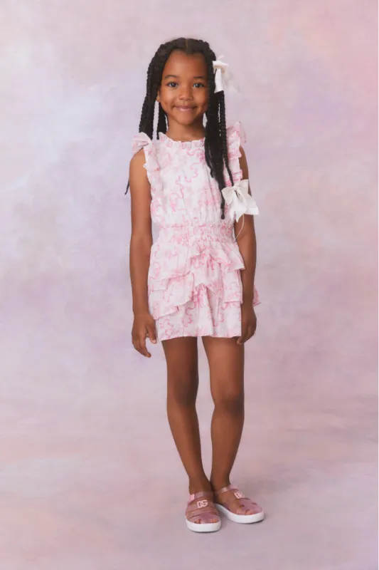 Girls Bow Print Decker Dress sold by LoveShackFancy