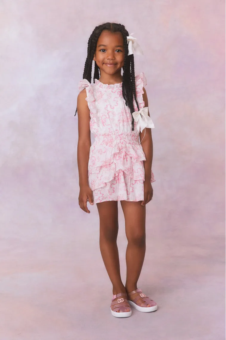 Girls Bow Print Decker Dress sold by LoveShackFancy