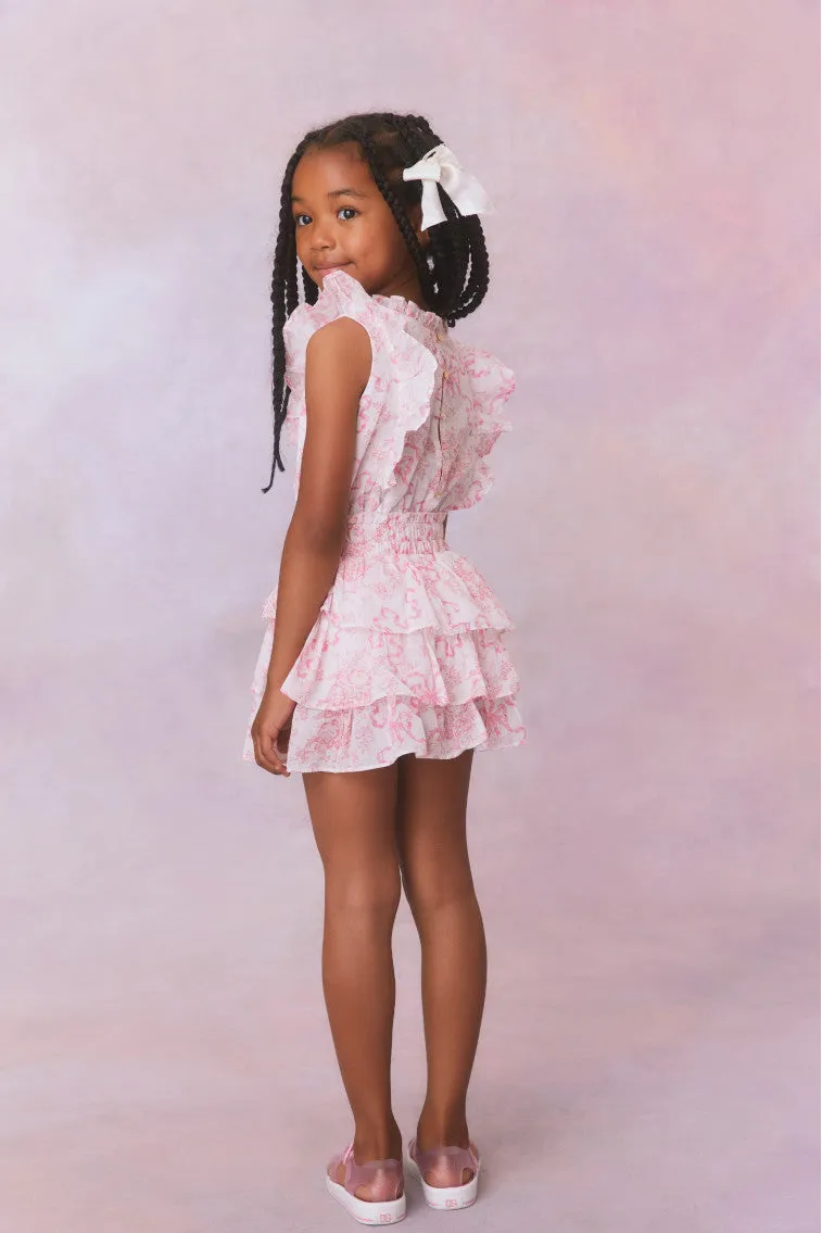Girls Bow Print Decker Dress sold by LoveShackFancy product image thumbnail 3