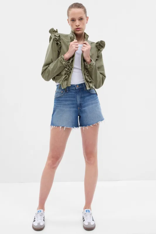 Gap x LoveShackFancy Ruffle Crop Utility Jacket sold by LoveShackFancy