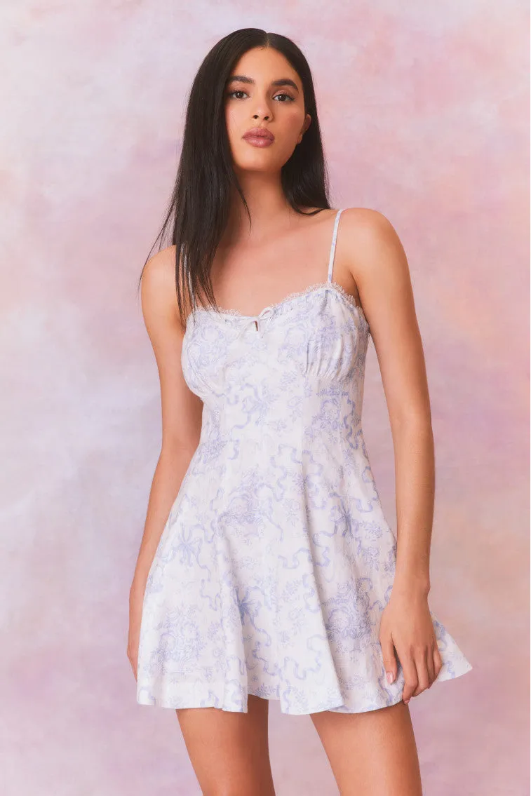 Shai Linen Bow Print Mini Dress sold by LoveShackFancy product image thumbnail 2