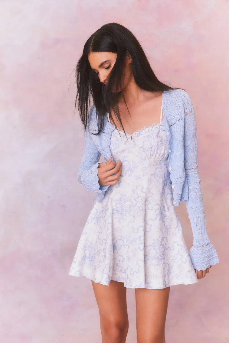 Shai Linen Bow Print Mini Dress sold by LoveShackFancy product image thumbnail 4