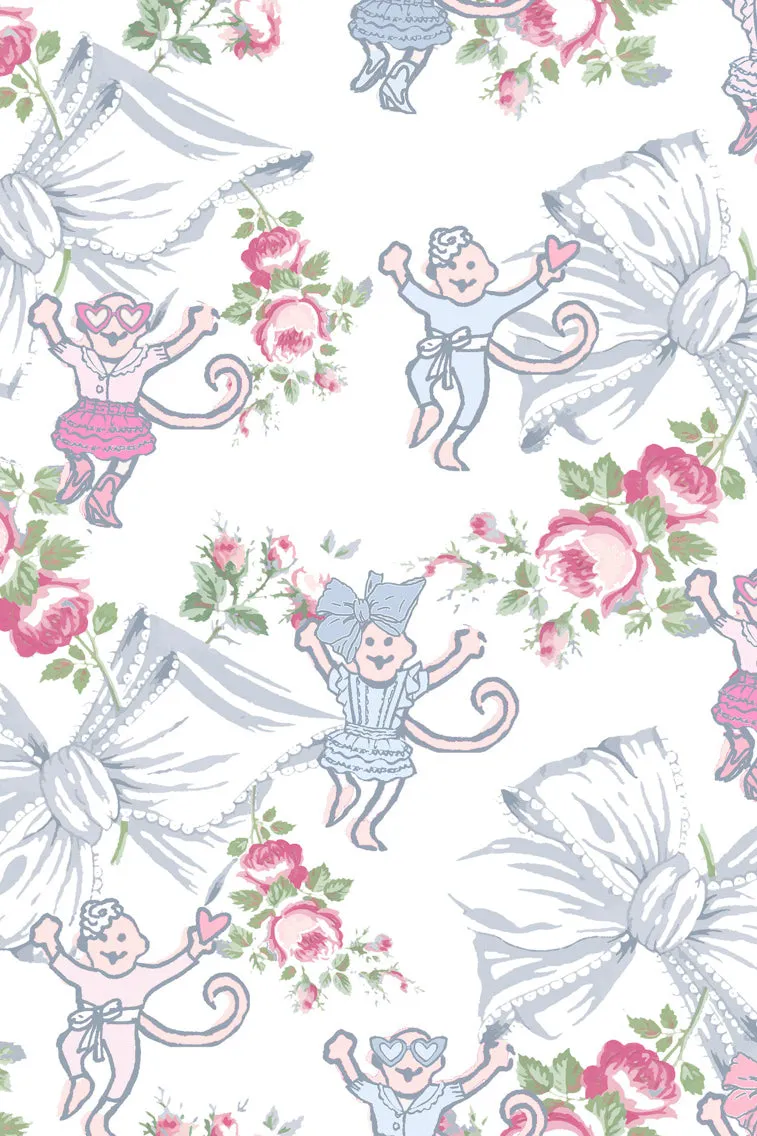 Roller Rabbit x LoveShackFancy Rosa Beaux Monkey Women's Polo Pajama sold by LoveShackFancy product image thumbnail 2