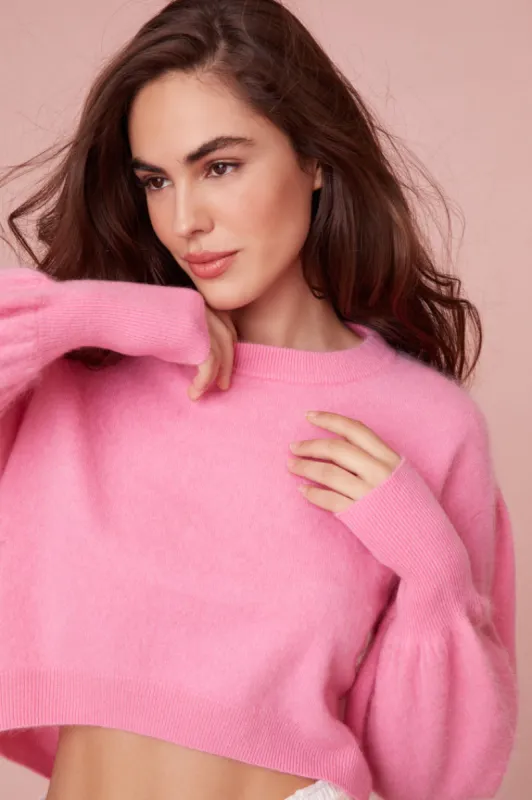 Candela Cashmere Pullover- FRENCH PINK sold by LoveShackFancy