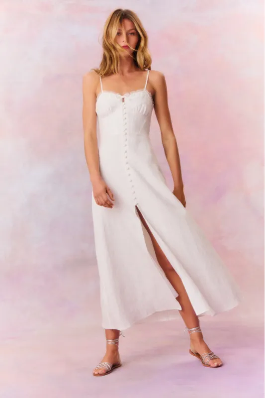 Linella Linen Smocked Maxi Dress sold by LoveShackFancy