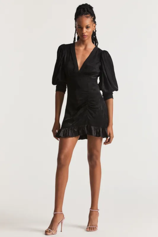 Revaline Deep Neckline Mini Dress sold by LoveShackFancy