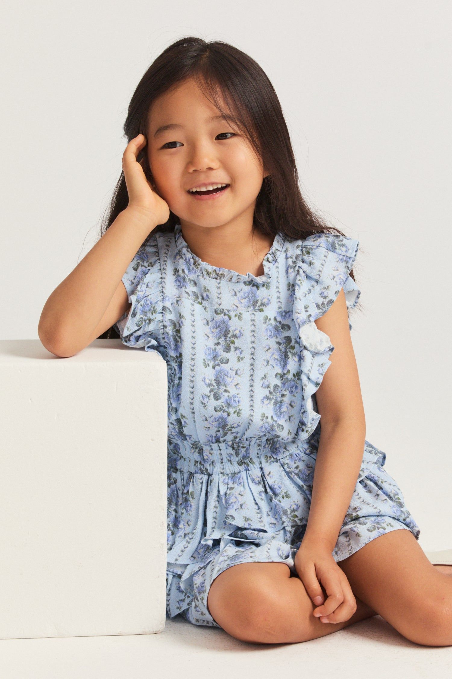 Girls Decker Dress - CERULEAN BLUE sold by LoveShackFancy