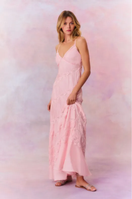 Idalia Habotai Silk Maxi Dress sold by LoveShackFancy
