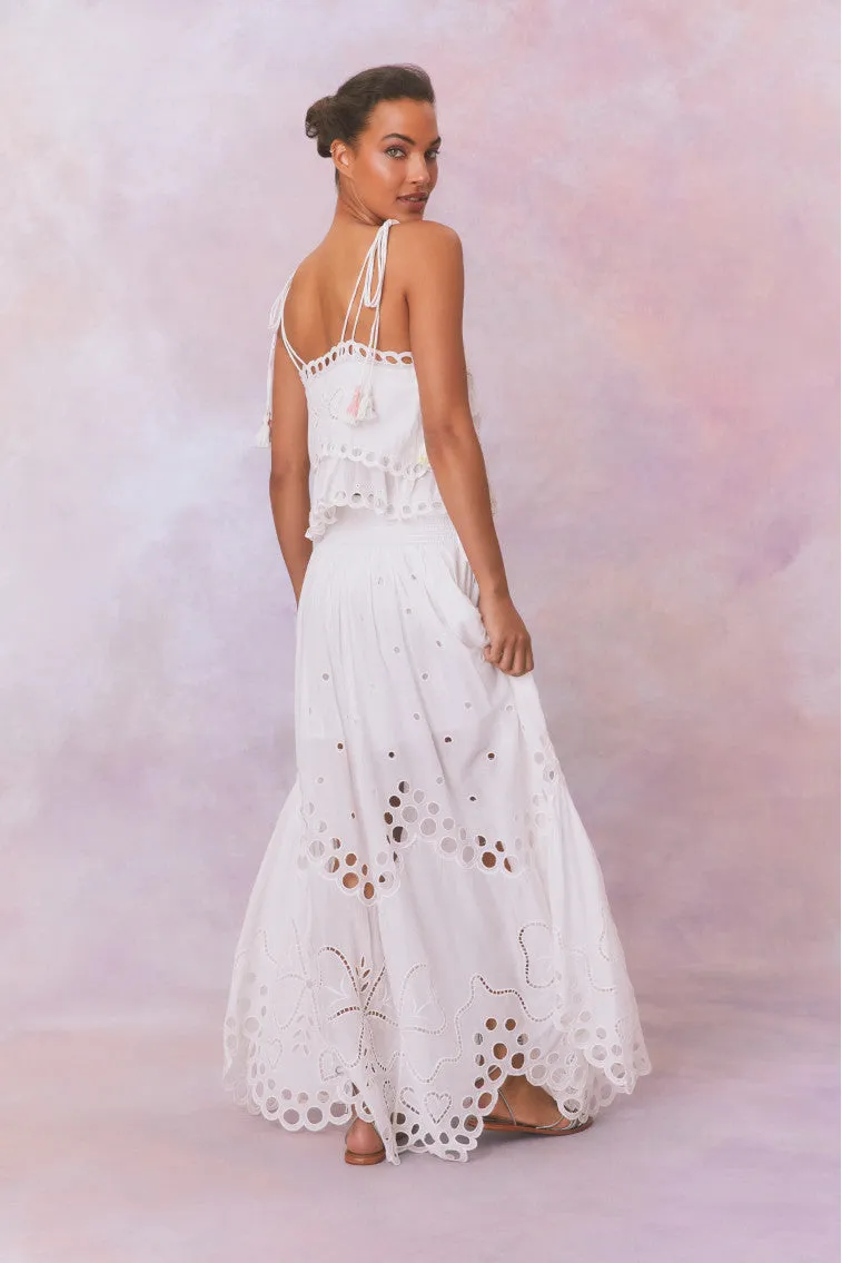 Cassaro Eyelet Cotton Maxi Skirt sold by LoveShackFancy product image thumbnail 4