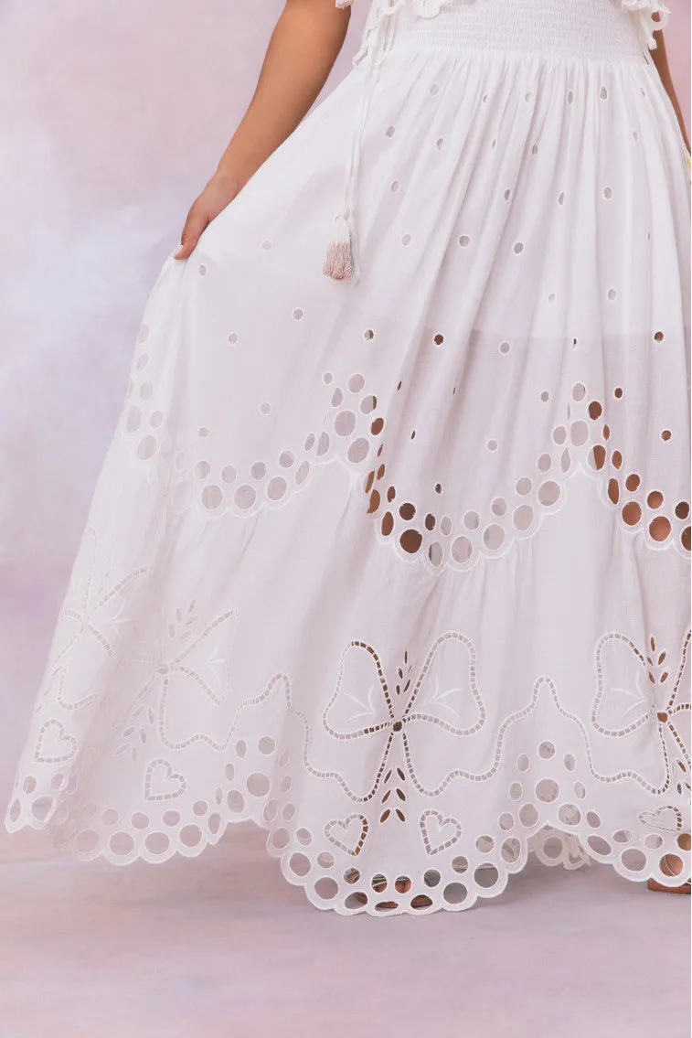 Cassaro Eyelet Cotton Maxi Skirt sold by LoveShackFancy product image thumbnail 2