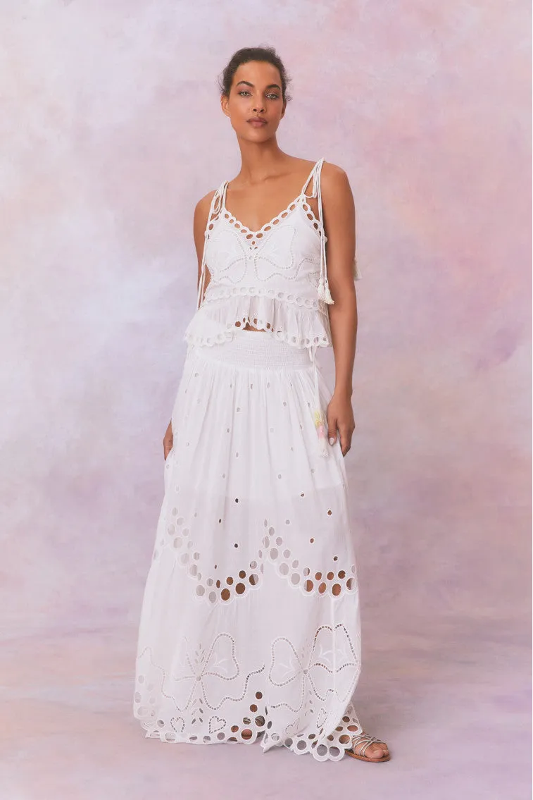 Cassaro Eyelet Cotton Maxi Skirt sold by LoveShackFancy product image thumbnail 3