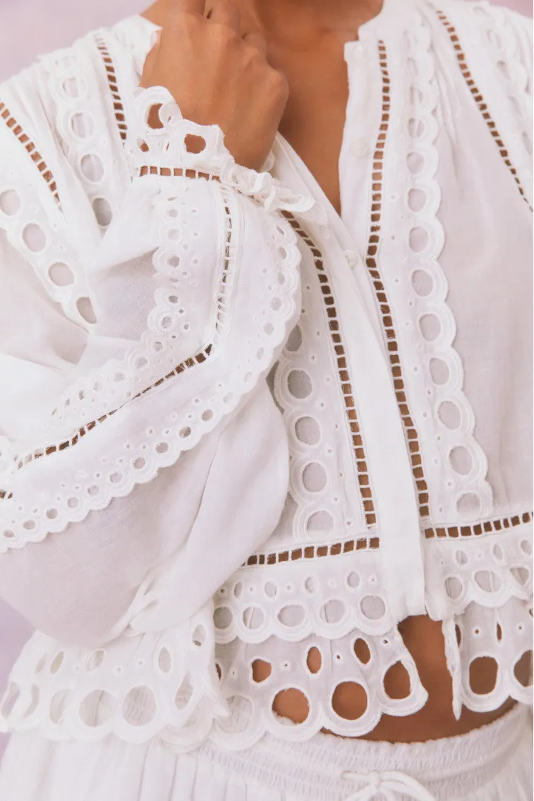 Kava Eyelet Cotton Blouse sold by LoveShackFancy product image thumbnail 3