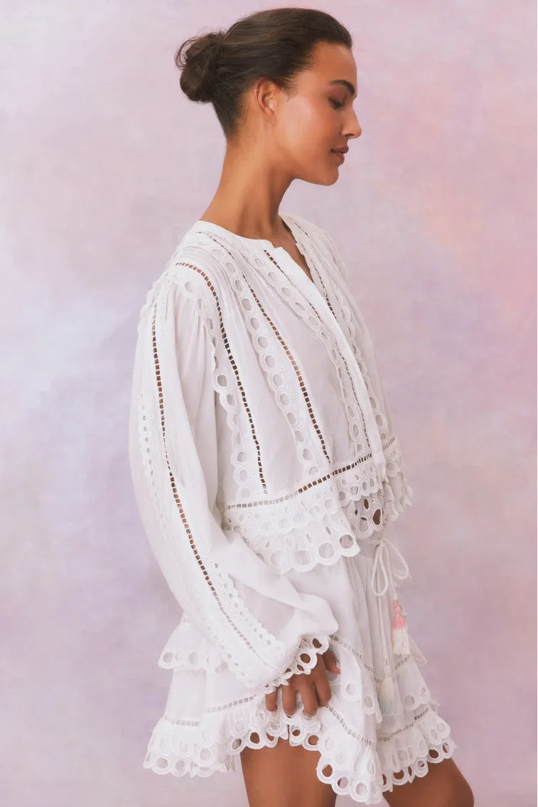 Kava Eyelet Cotton Blouse sold by LoveShackFancy product image thumbnail 4