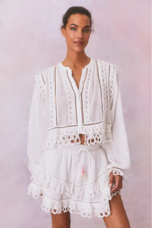 Kava Eyelet Cotton Blouse sold by LoveShackFancy