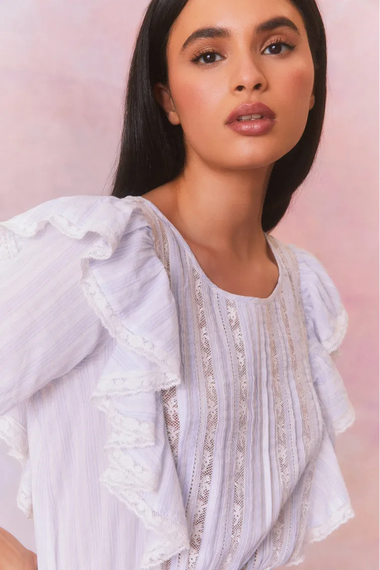 Natasha Stripe Cotton Mini Dress sold by LoveShackFancy product image thumbnail 3