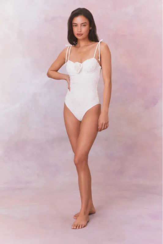 Chamomile Eyelet One Piece Swimsuit sold by LoveShackFancy
