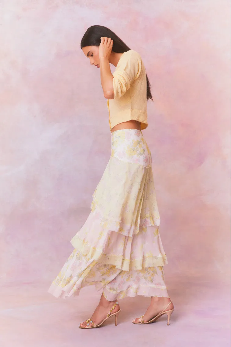 Ruella Chiffon Mixed Print Maxi Skirt sold by LoveShackFancy product image thumbnail 4
