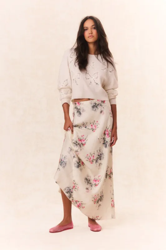 Bertha Silk Floral Maxi Skirt sold by LoveShackFancy