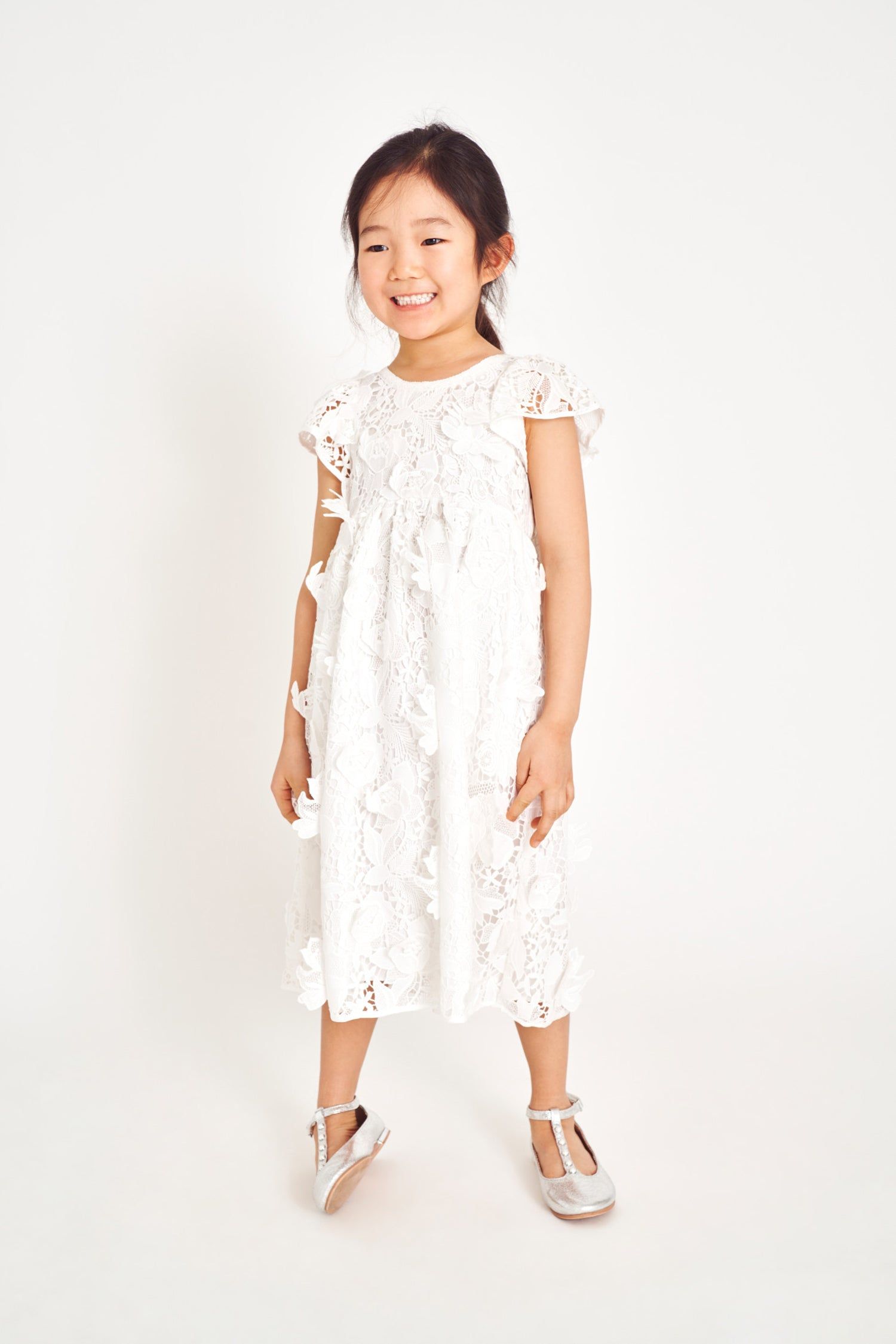 Girls Nancy Dress- TRUE WHITE sold by LoveShackFancy