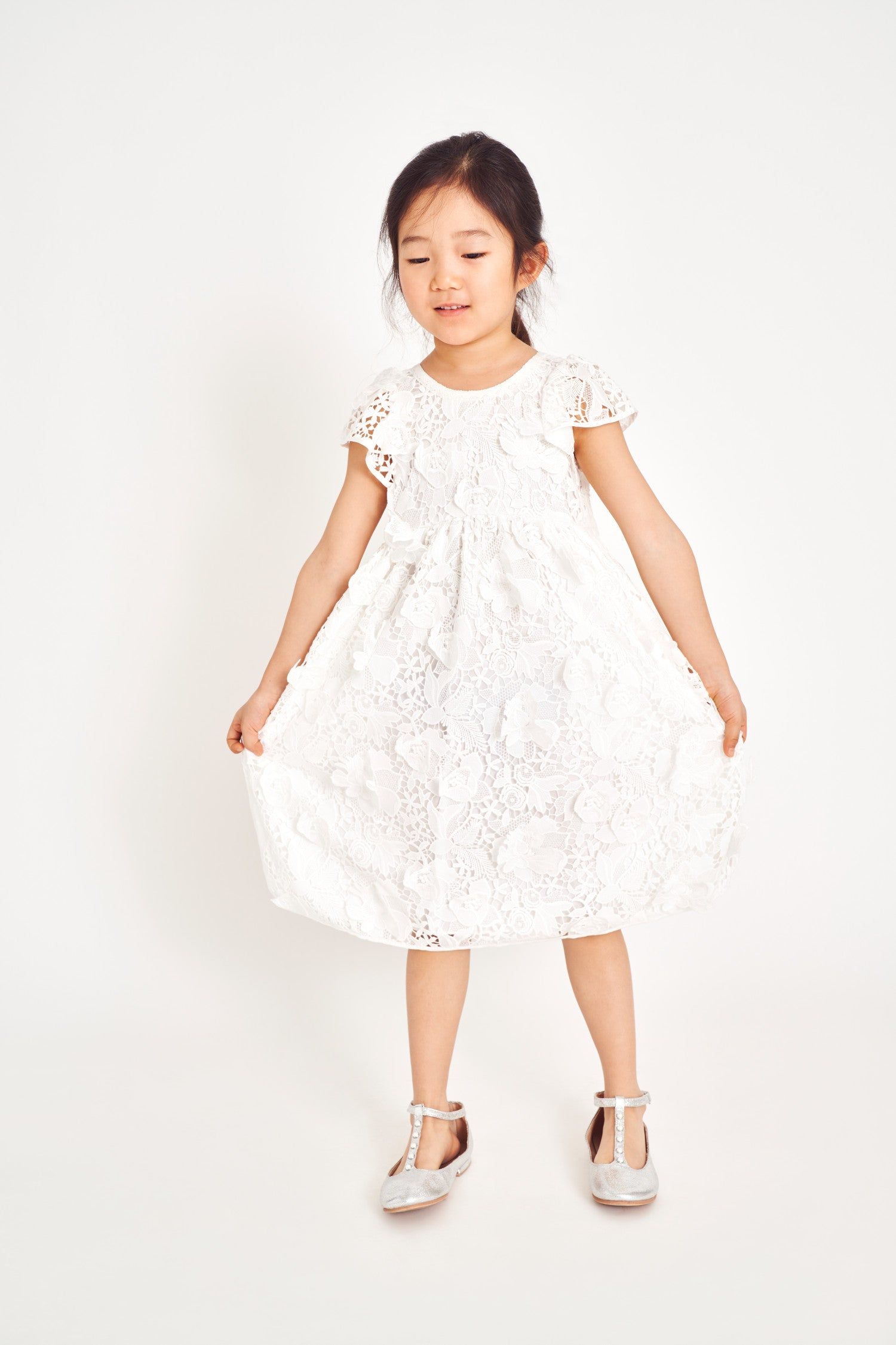 Girls Nancy Dress- TRUE WHITE sold by LoveShackFancy product image thumbnail 2