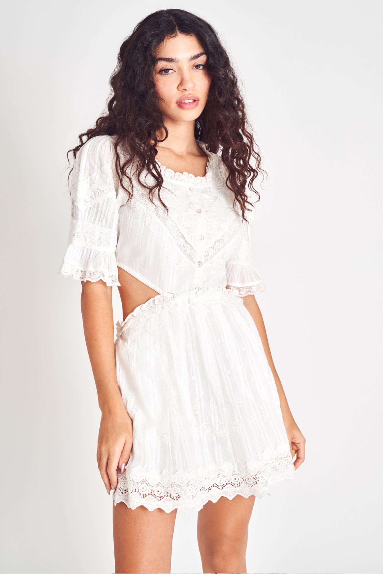 Delina Dress - TRUE WHITE sold by LoveShackFancy