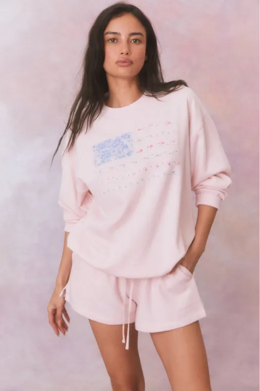 Palo Americana Fleece Pullover sold by LoveShackFancy