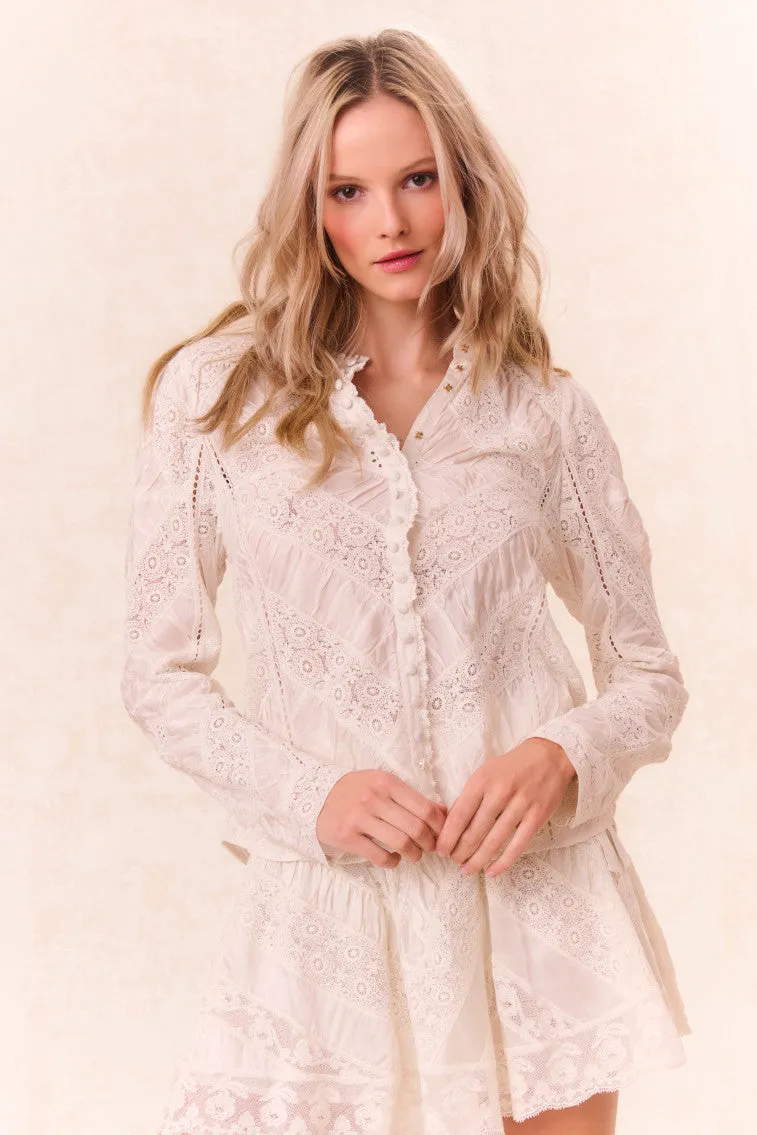 Isaline Button Down Lace Top sold by LoveShackFancy product image thumbnail 2