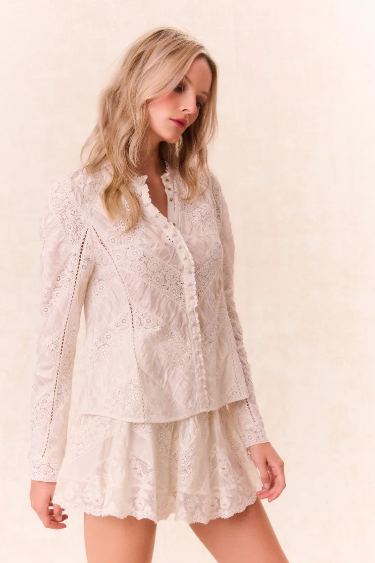 Isaline Button Down Lace Top sold by LoveShackFancy product image thumbnail 4
