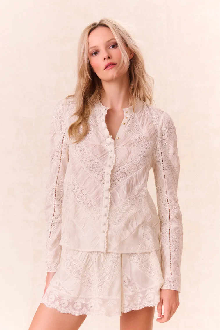 Isaline Button Down Lace Top sold by LoveShackFancy product image thumbnail 3