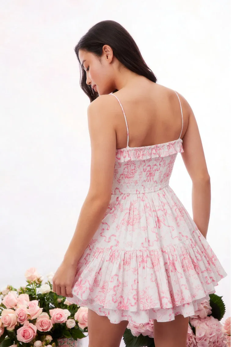 Linny Bow Print Mini Dress sold by LoveShackFancy product image thumbnail 5