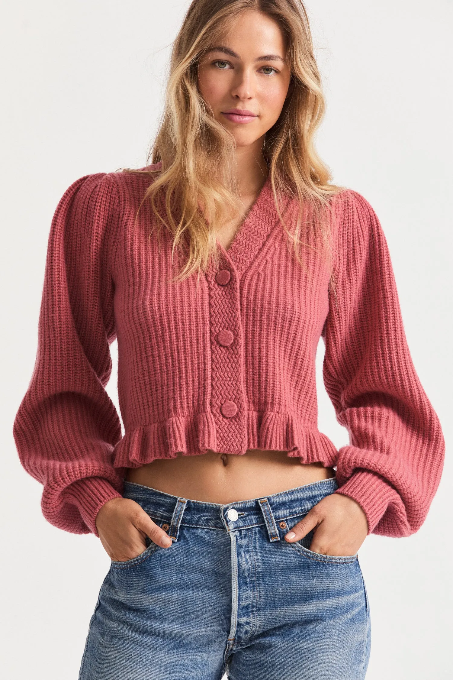 Adessa V-Neck Cardigan sold by LoveShackFancy product image thumbnail 3