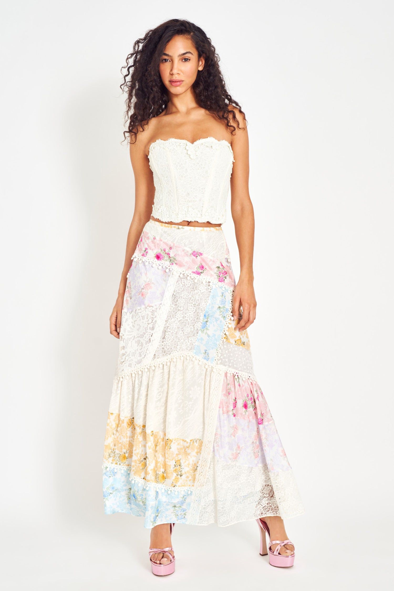 Obelia Silk Maxi Skirt sold by LoveShackFancy product image thumbnail 2