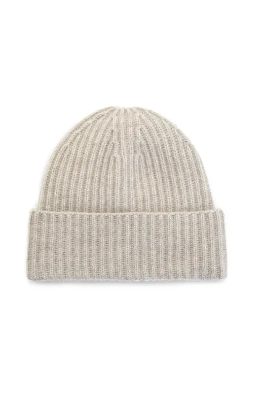 White+Warren Cashmere Luxe Ribbed Beanie - SAND WISP sold by LoveShackFancy