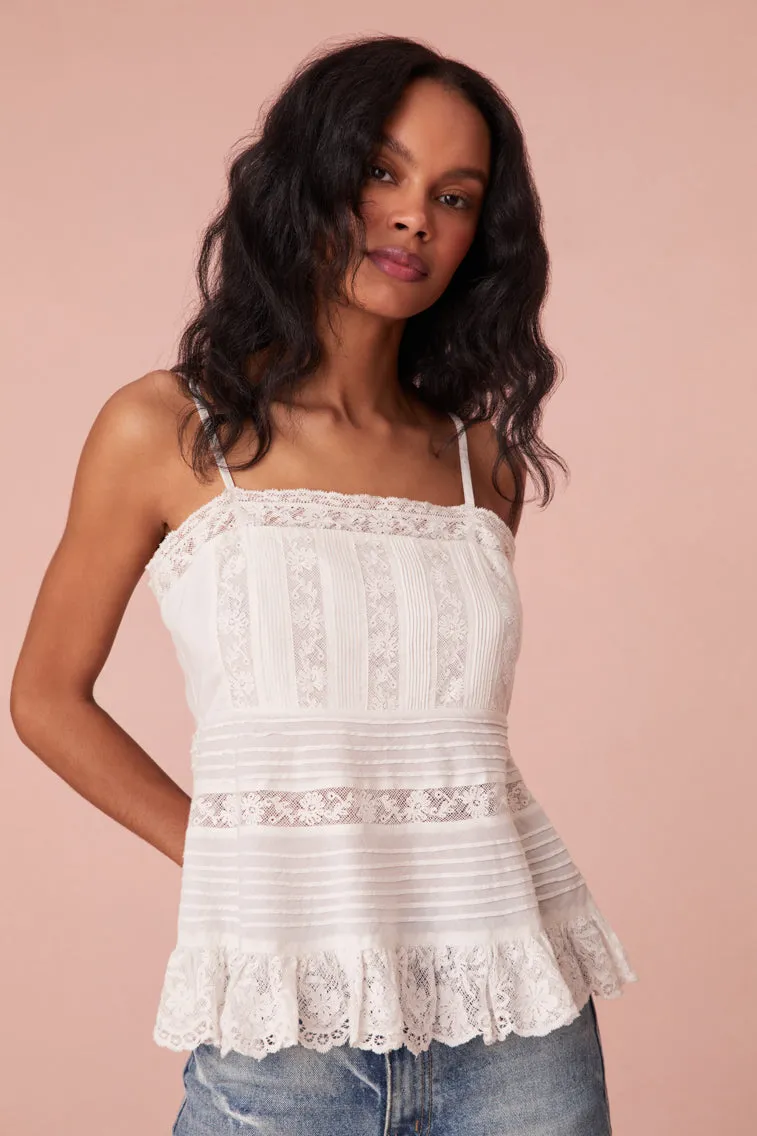 Charlieann Cotton Cami Top sold by LoveShackFancy