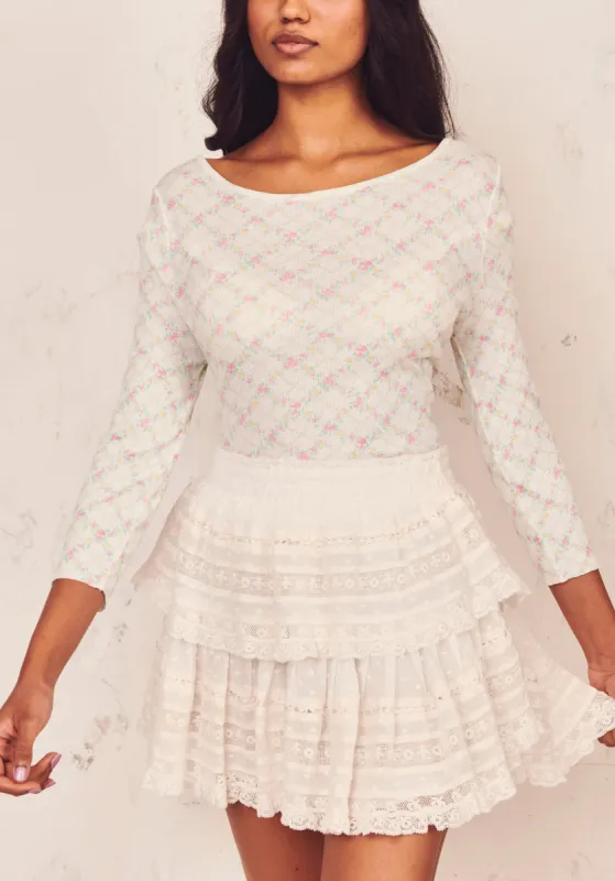 Ruffle Mini Skirt sold by LoveShackFancy