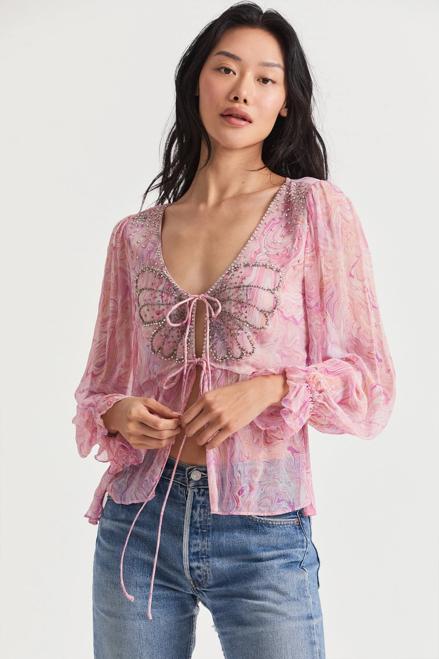 Dante Butterfly Blouse sold by LoveShackFancy
