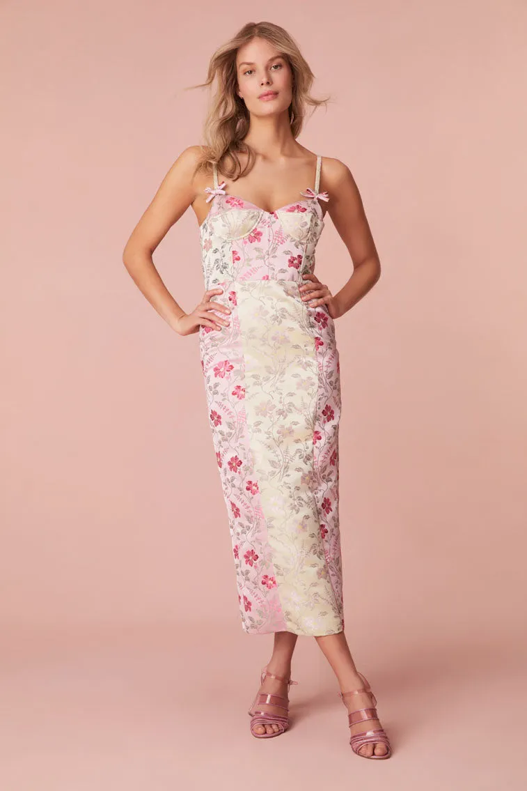 Massey Floral Jacquard Midi Dress | Parallel