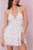 Deanna Star Print Cotton Halter Mini Dress sold by LoveShackFancy