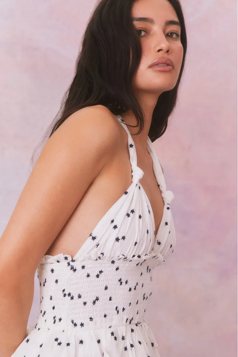 Deanna Star Print Cotton Halter Mini Dress sold by LoveShackFancy product image thumbnail 3