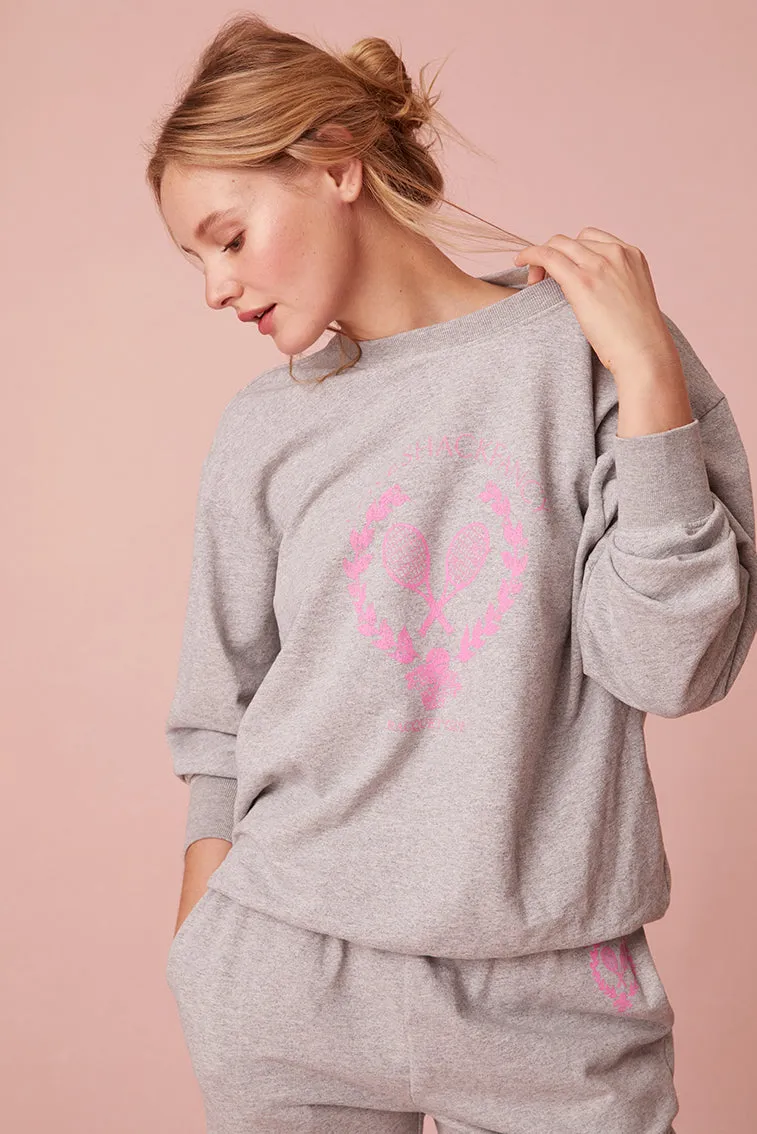 Palo Racquet Club Fleece Pullover sold by LoveShackFancy