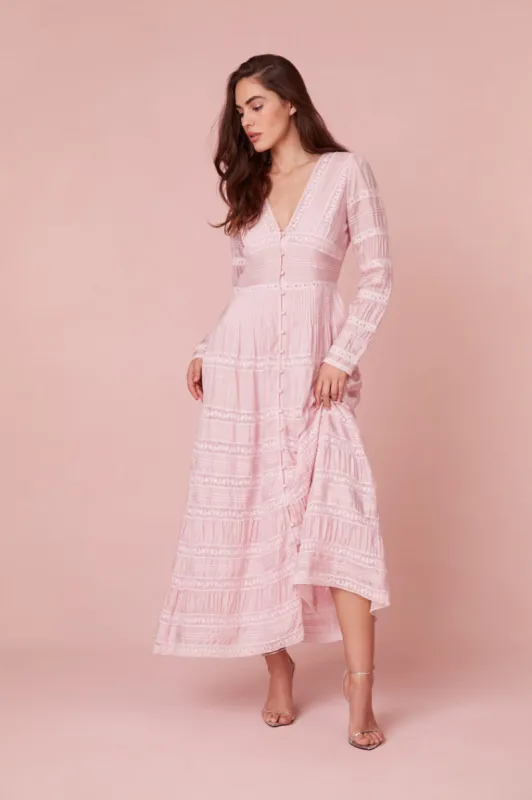 Ellitia Victorian Lace Maxi Dress- LIGHT LILAC sold by LoveShackFancy