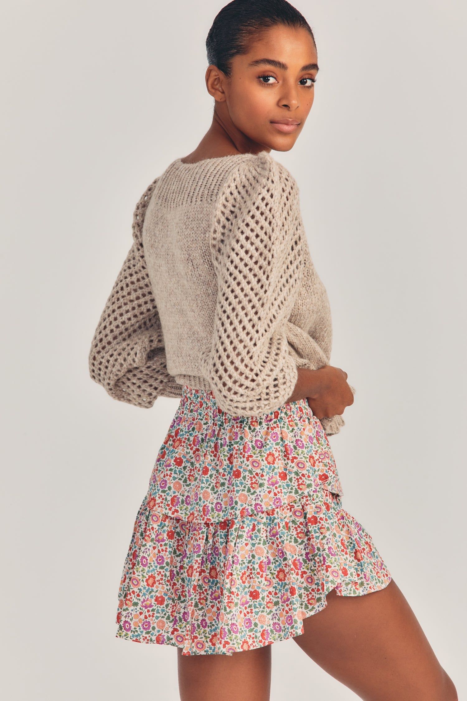 LoveShackFancy x Liberty Ruffle Mini Skirt sold by LoveShackFancy product image thumbnail 3