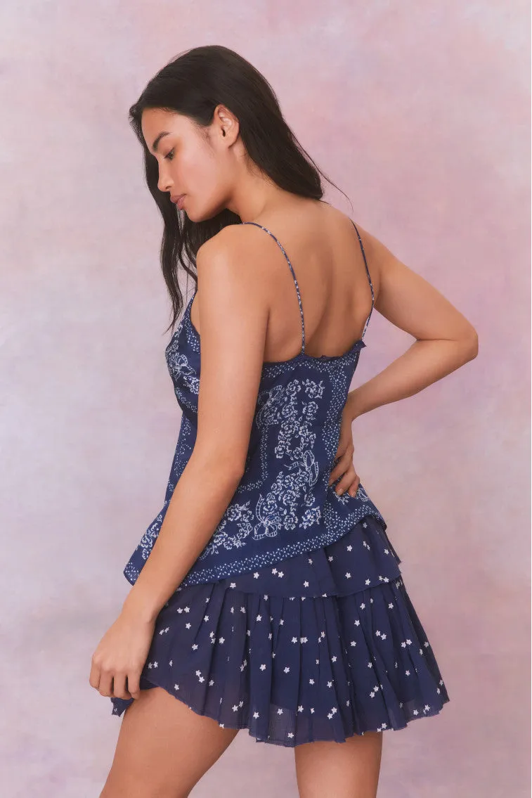 Ruffle Mini Star Print Cotton Skirt sold by LoveShackFancy product image thumbnail 5