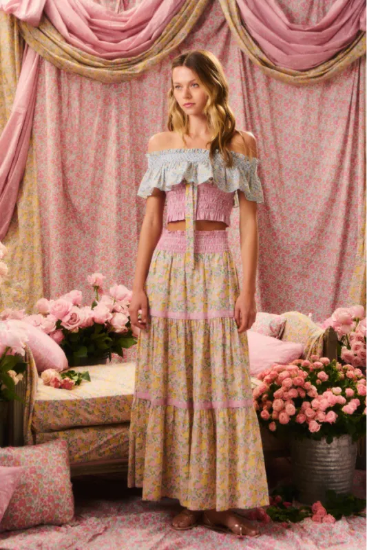 Phia Liberty Fabric Tiered Maxi Skirt made by LoveShackFancy